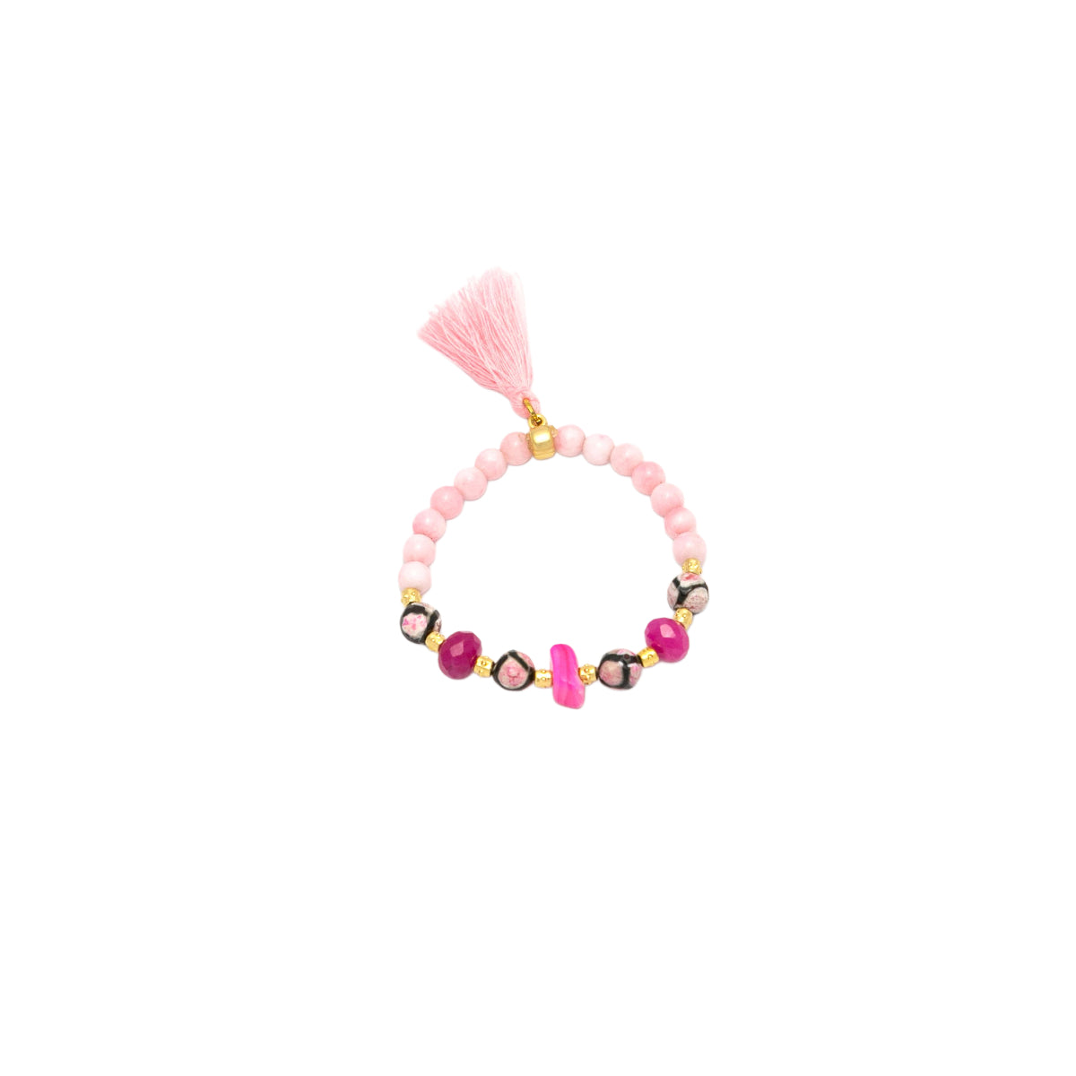 Bracelet en pierres précieuses rose et fuchsia